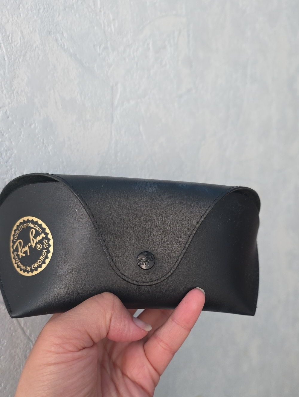 Ray-Ban Black Sunglasses Case with Gold Logo Sticker